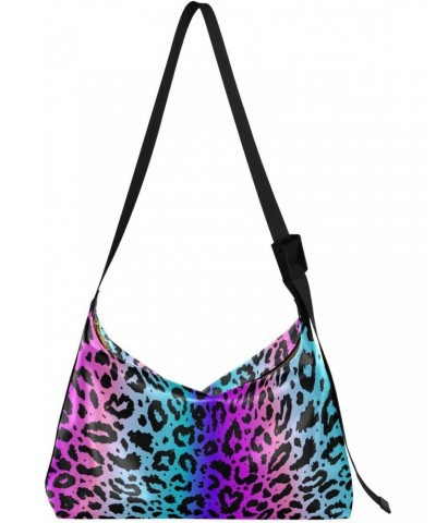 Boho Bag Wild Africa Leopard Skin Neon Purple Women Shoulder Bag Crossbody Bag Large Tote Handbag For Quick Getaway Holiday V...