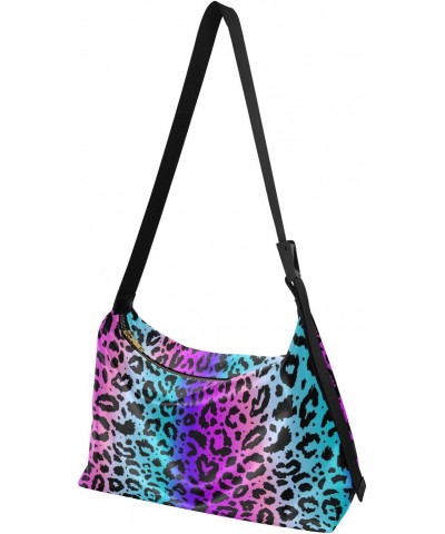 Boho Bag Wild Africa Leopard Skin Neon Purple Women Shoulder Bag Crossbody Bag Large Tote Handbag For Quick Getaway Holiday V...