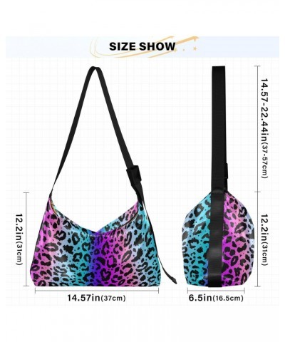 Boho Bag Wild Africa Leopard Skin Neon Purple Women Shoulder Bag Crossbody Bag Large Tote Handbag For Quick Getaway Holiday V...