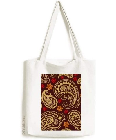 Printing Repeat Cloth Brown Colorful Art Tote Canvas Bag Shopping Satchel Casual Handbag $15.50 Totes