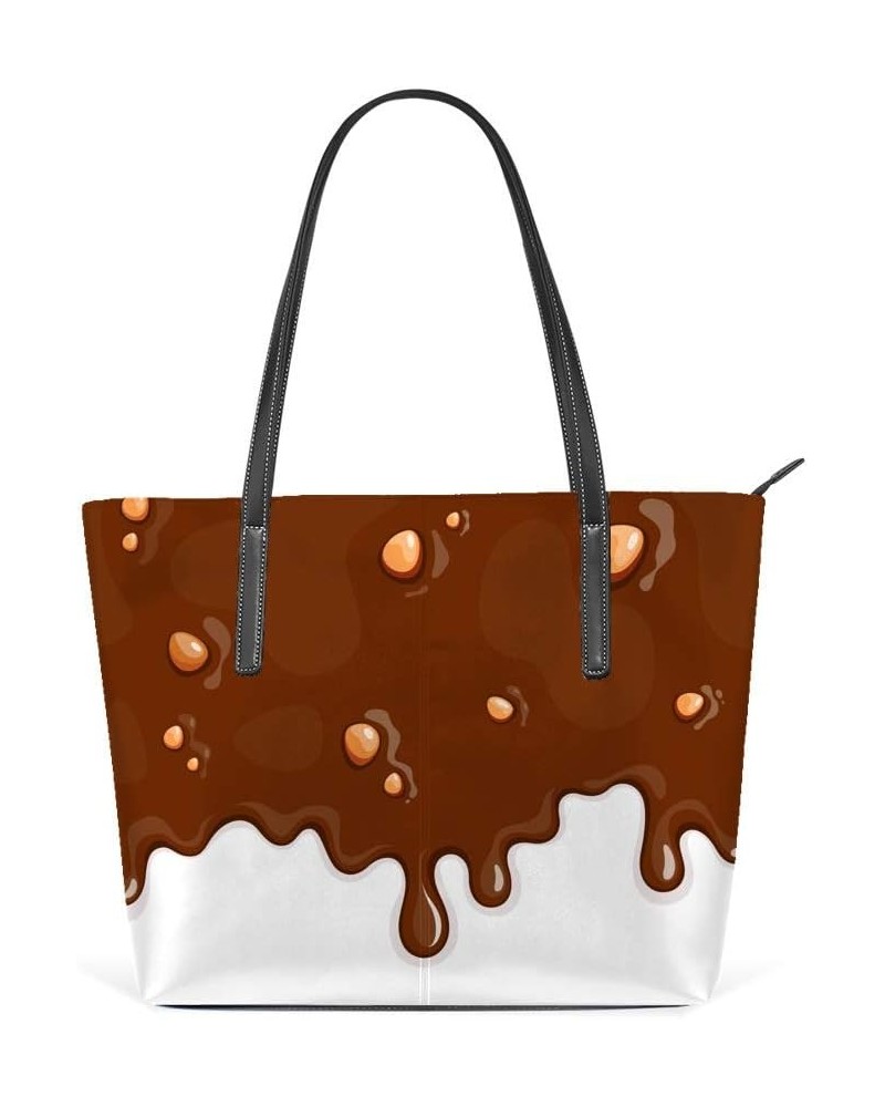 Shoulder Bag for Women Tote Bags Leather Shopper Bag Large Work Milk Chocolate Nuts Handbags Casual Bag $26.49 Totes