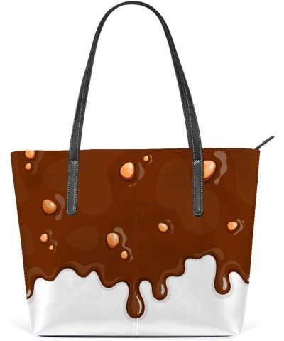 Shoulder Bag for Women Tote Bags Leather Shopper Bag Large Work Milk Chocolate Nuts Handbags Casual Bag $26.49 Totes