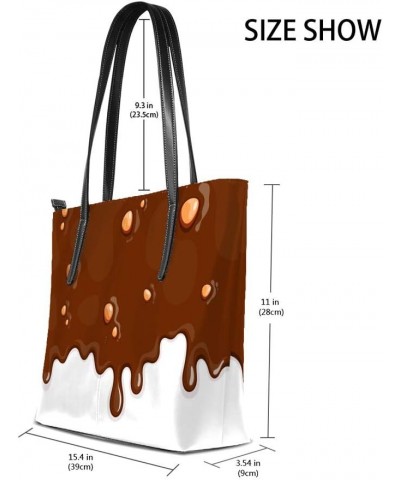 Shoulder Bag for Women Tote Bags Leather Shopper Bag Large Work Milk Chocolate Nuts Handbags Casual Bag $26.49 Totes