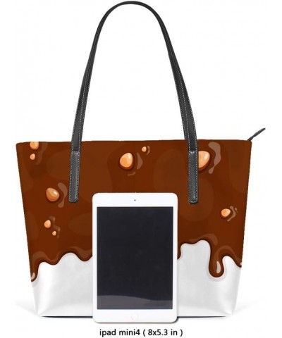 Shoulder Bag for Women Tote Bags Leather Shopper Bag Large Work Milk Chocolate Nuts Handbags Casual Bag $26.49 Totes