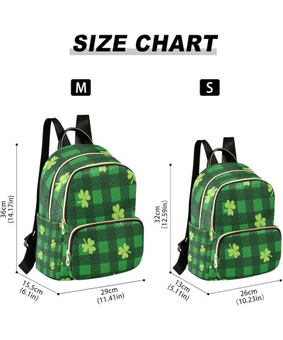 Shamrock Buffalo Plaid Women Backpack Purse Ladies Fashion Shoulder Bag Daypack Travel Bag 10L Medium $19.59 Backpacks