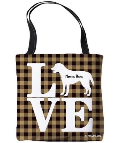 Dog Personalized Tote Bag Labrador Silhouette Puppy Pink Lattice Bag Yellow $9.35 Travel Gear