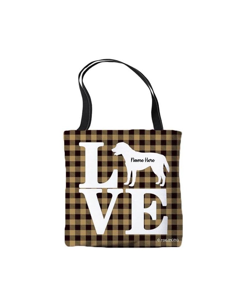 Dog Personalized Tote Bag Labrador Silhouette Puppy Pink Lattice Bag Yellow $9.35 Travel Gear