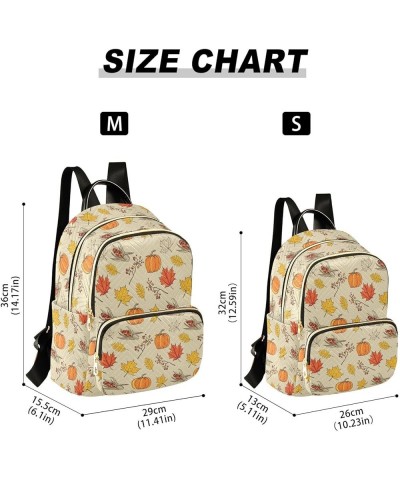 Thanksgiving Golden Maple Pumpkin Corn Casual Fashion Polyester Travel Rucksack Shoulder Bag Color Medium $15.91 Backpacks