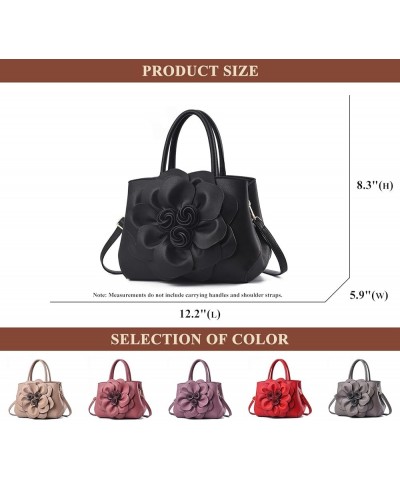 Women's PU Leather Shoulder Bags Fashion Rose Large Capacity Handbags Purses Ladies Bridal Wedding Top Handle Satchel Beige $...