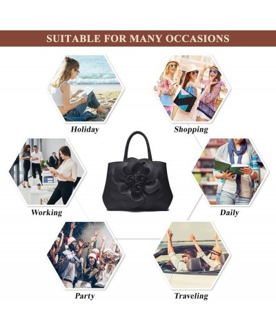 Women's PU Leather Shoulder Bags Fashion Rose Large Capacity Handbags Purses Ladies Bridal Wedding Top Handle Satchel Beige $...