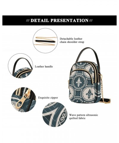 Mardi Gras Cell Phone Purse Classic Fleur De Lis Circle Crossbody Handbag Durable Shoulder Bag Sturdy Travel Pouch Compact Ch...