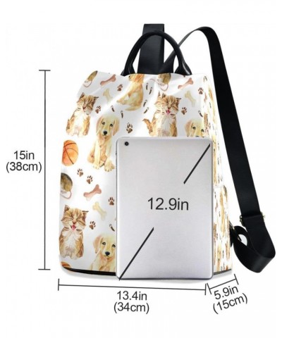 Kitten Puppy Mouse Women Backpack Anti-theft Handbag Purse Travel Bag Fashion Shoulder Bags $18.80 Backpacks