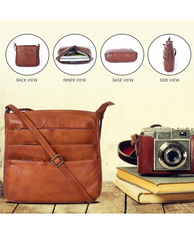 Multi Pockets Handmade Leather Crossbody Handbags & Sling Bag for Men & Women with Detachable Holster Tan Wash $29.69 Crossbo...