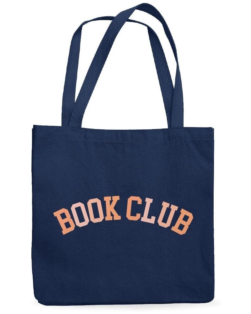 Book Club Canvas Tote Bag - Book Design Present - Book Print Gift Navy $15.18 Totes