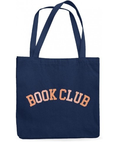 Book Club Canvas Tote Bag - Book Design Present - Book Print Gift Navy $15.18 Totes