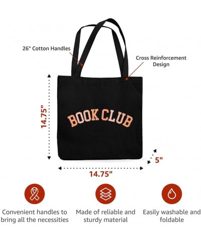 Book Club Canvas Tote Bag - Book Design Present - Book Print Gift Navy $15.18 Totes