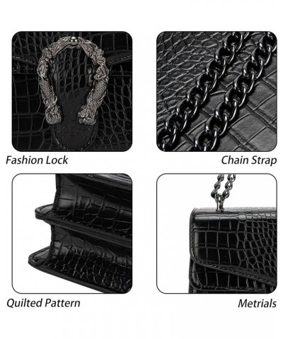 Crossbody Bag and Satchel Purse for Women - Fashion Snake Print Chain Purse Luxury PU Leather HandBag Y-small Black $24.85 Sa...