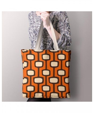 Mid Century Modern Atomic Pattern CanvasTote Bag for Women Girl Canvas Shoulder Handbags Cute Large Purse $10.40 Totes