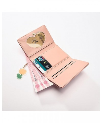 Small Wallet for Girls Women Tri-folded Wallet Cash Pocket Card Holder Elegant Youthful and Cute (Beige) Blue $8.24 Wallets