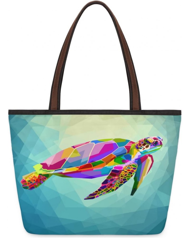 Sea Ocean Turtle Summer(30) Large Tote Bag For Women Shoulder Handbags with Zippper Top Handle Satchel Bags for Shopping Trav...