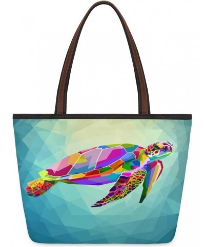 Sea Ocean Turtle Summer(30) Large Tote Bag For Women Shoulder Handbags with Zippper Top Handle Satchel Bags for Shopping Trav...