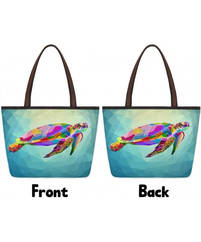 Sea Ocean Turtle Summer(30) Large Tote Bag For Women Shoulder Handbags with Zippper Top Handle Satchel Bags for Shopping Trav...