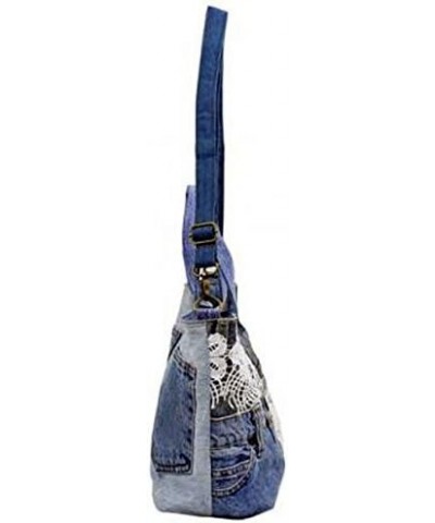 Momentum Women's Denim Lace Shoulder Bag Denim $22.08 Shoulder Bags