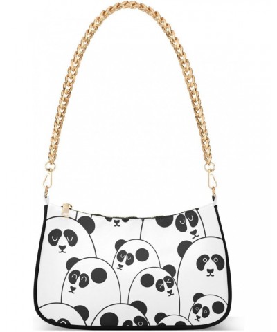 Panda Cute Forest Animal Shoulder Bag for Women Hobo Bags Small Chain Shoulder Bags Clutch Handbag Tote Crossbody Bag Purse w...