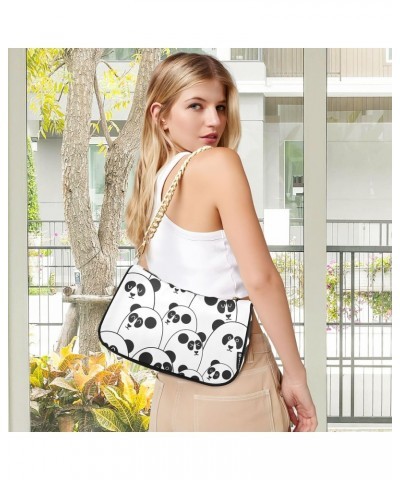 Panda Cute Forest Animal Shoulder Bag for Women Hobo Bags Small Chain Shoulder Bags Clutch Handbag Tote Crossbody Bag Purse w...