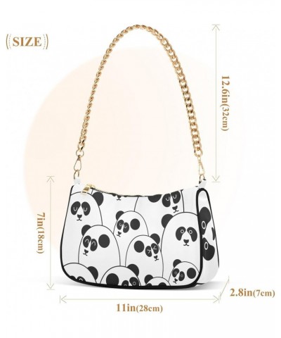 Panda Cute Forest Animal Shoulder Bag for Women Hobo Bags Small Chain Shoulder Bags Clutch Handbag Tote Crossbody Bag Purse w...