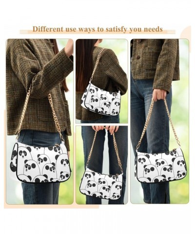 Panda Cute Forest Animal Shoulder Bag for Women Hobo Bags Small Chain Shoulder Bags Clutch Handbag Tote Crossbody Bag Purse w...