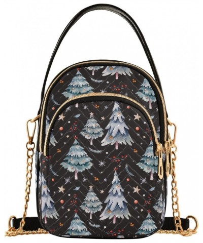 Christmas Trees Star Multi Pockets Crossbody Bags for Women Zip Cell Phone Purse Wallet Bag with Detachable Shoulder Strap Tr...