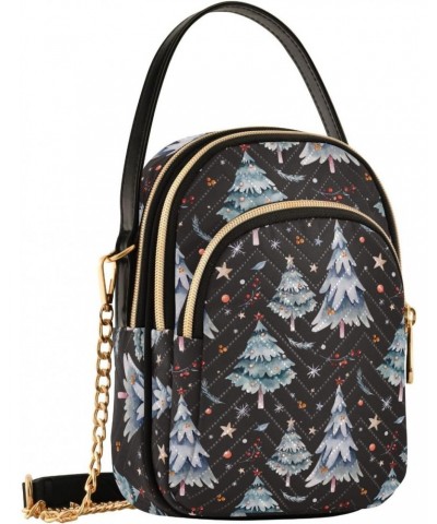 Christmas Trees Star Multi Pockets Crossbody Bags for Women Zip Cell Phone Purse Wallet Bag with Detachable Shoulder Strap Tr...