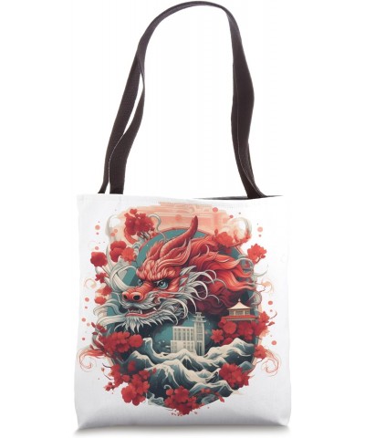 Chinese Lunar New Year 2024 Year of the Dragon Zodiac Sign Tote Bag $14.29 Totes