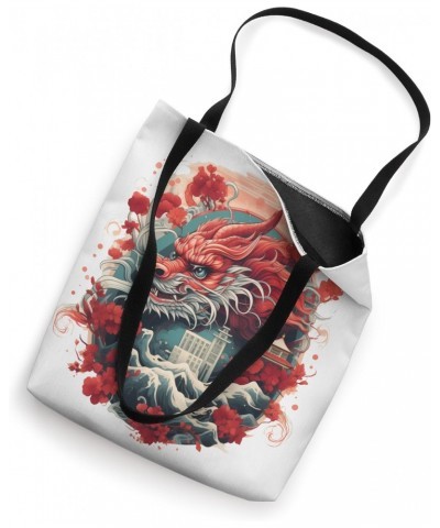 Chinese Lunar New Year 2024 Year of the Dragon Zodiac Sign Tote Bag $14.29 Totes