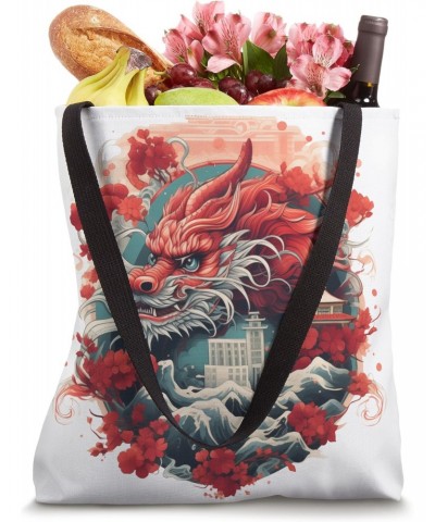 Chinese Lunar New Year 2024 Year of the Dragon Zodiac Sign Tote Bag $14.29 Totes