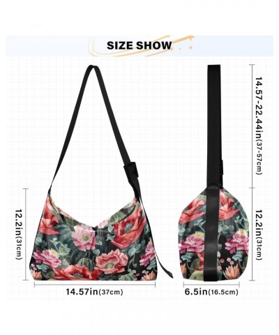 Cactus Flowers Floral Crossbody Bag for Women Men with Adjustable Strap PU Leather Shoulder Hobo Purse Bag 20849405 $13.53 Sh...