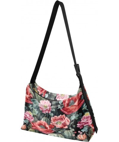 Cactus Flowers Floral Crossbody Bag for Women Men with Adjustable Strap PU Leather Shoulder Hobo Purse Bag 20849405 $13.53 Sh...