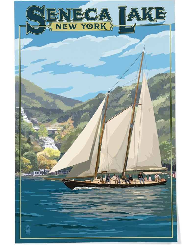 24x36 Inch Giclee Print, Seneca Lake, New York, Schooner Sailboat on Lake $22.00 Totes