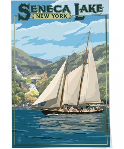 24x36 Inch Giclee Print, Seneca Lake, New York, Schooner Sailboat on Lake $22.00 Totes