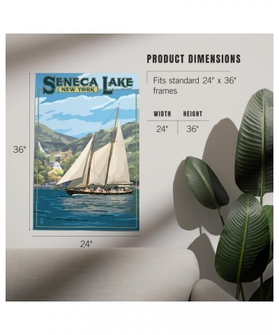 24x36 Inch Giclee Print, Seneca Lake, New York, Schooner Sailboat on Lake $22.00 Totes