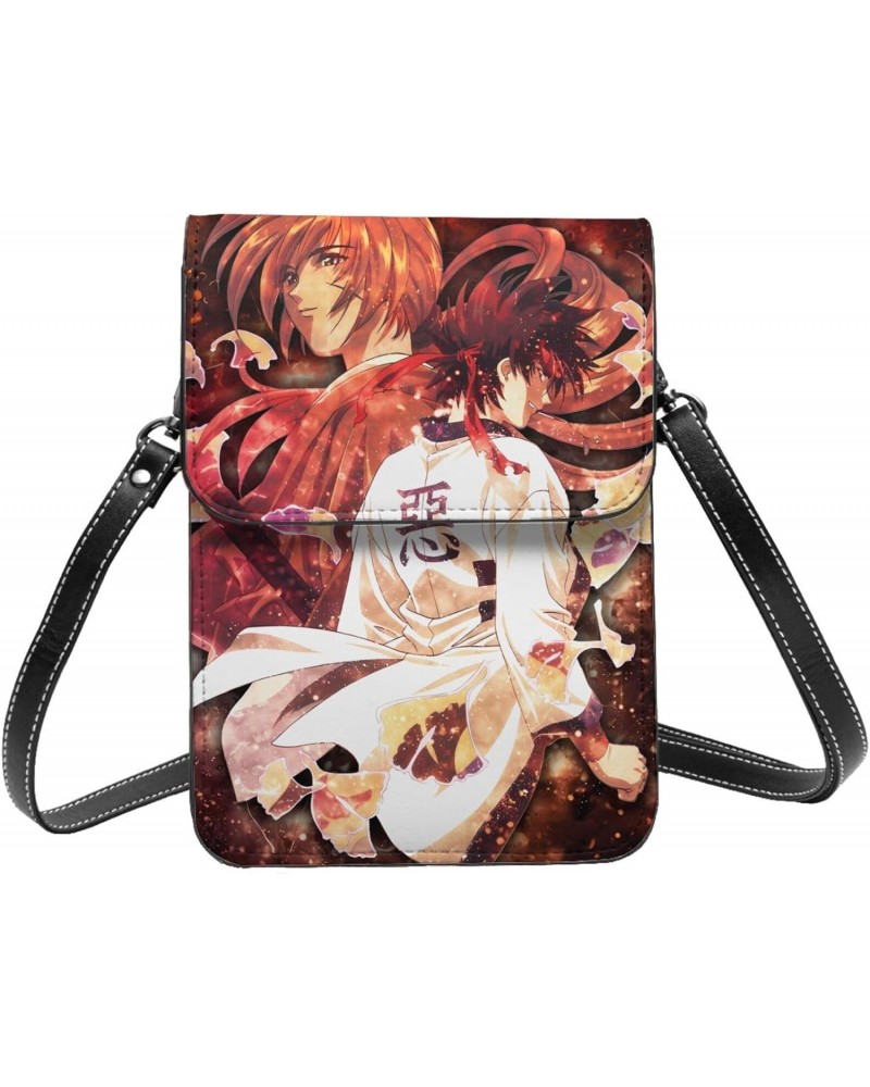 Anime Kenshin Rurouni Cell Phone Purse Women Pu Crossbody Bag Small Crossbody Wallet Purse Shoulder Bag $18.36 Crossbody Bags