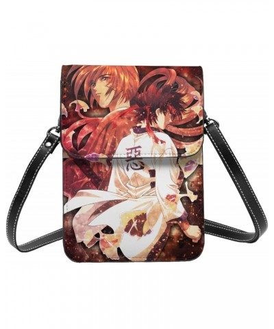 Anime Kenshin Rurouni Cell Phone Purse Women Pu Crossbody Bag Small Crossbody Wallet Purse Shoulder Bag $18.36 Crossbody Bags