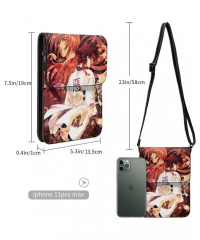 Anime Kenshin Rurouni Cell Phone Purse Women Pu Crossbody Bag Small Crossbody Wallet Purse Shoulder Bag $18.36 Crossbody Bags