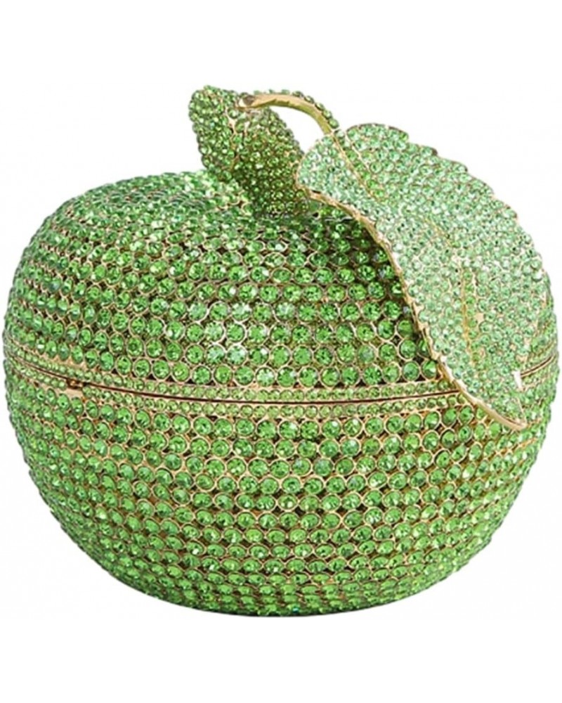 Apple Shaped Diamond Evening Bag Purse for Women Cute Rhinestone Handbag Shoulder Bag Green $36.93 Evening Bags