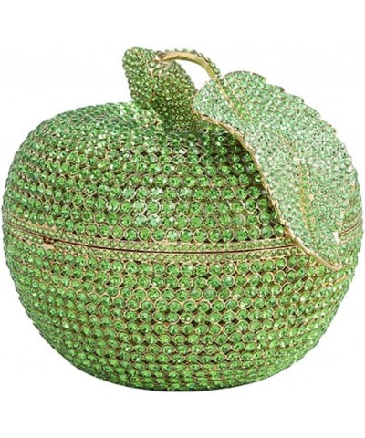 Apple Shaped Diamond Evening Bag Purse for Women Cute Rhinestone Handbag Shoulder Bag Green $36.93 Evening Bags