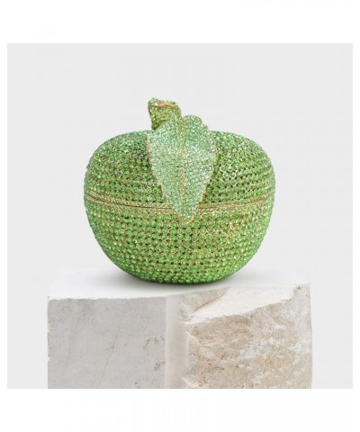 Apple Shaped Diamond Evening Bag Purse for Women Cute Rhinestone Handbag Shoulder Bag Green $36.93 Evening Bags