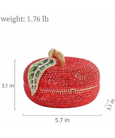 Apple Shaped Diamond Evening Bag Purse for Women Cute Rhinestone Handbag Shoulder Bag Green $36.93 Evening Bags