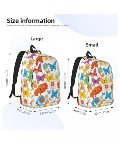 Butterfly Daisy Print Lightweight Travel Canvas Backpack Casual Daypack For Men Women Work, Sports, Beach Black Small $23.82 ...