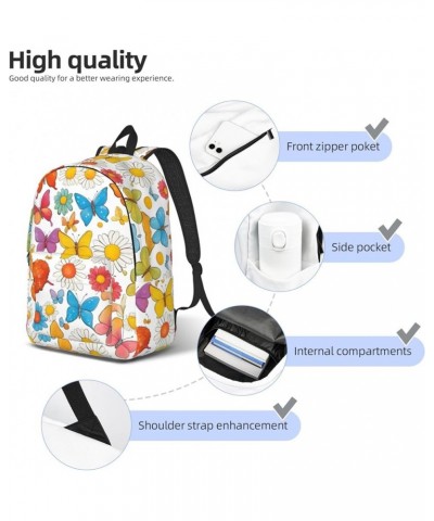 Butterfly Daisy Print Lightweight Travel Canvas Backpack Casual Daypack For Men Women Work, Sports, Beach Black Small $23.82 ...